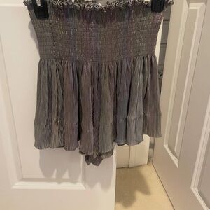 QUEEN OF SPARKLES Gray Bubble Mini Skirt